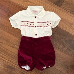 White and Red Baby Outfit